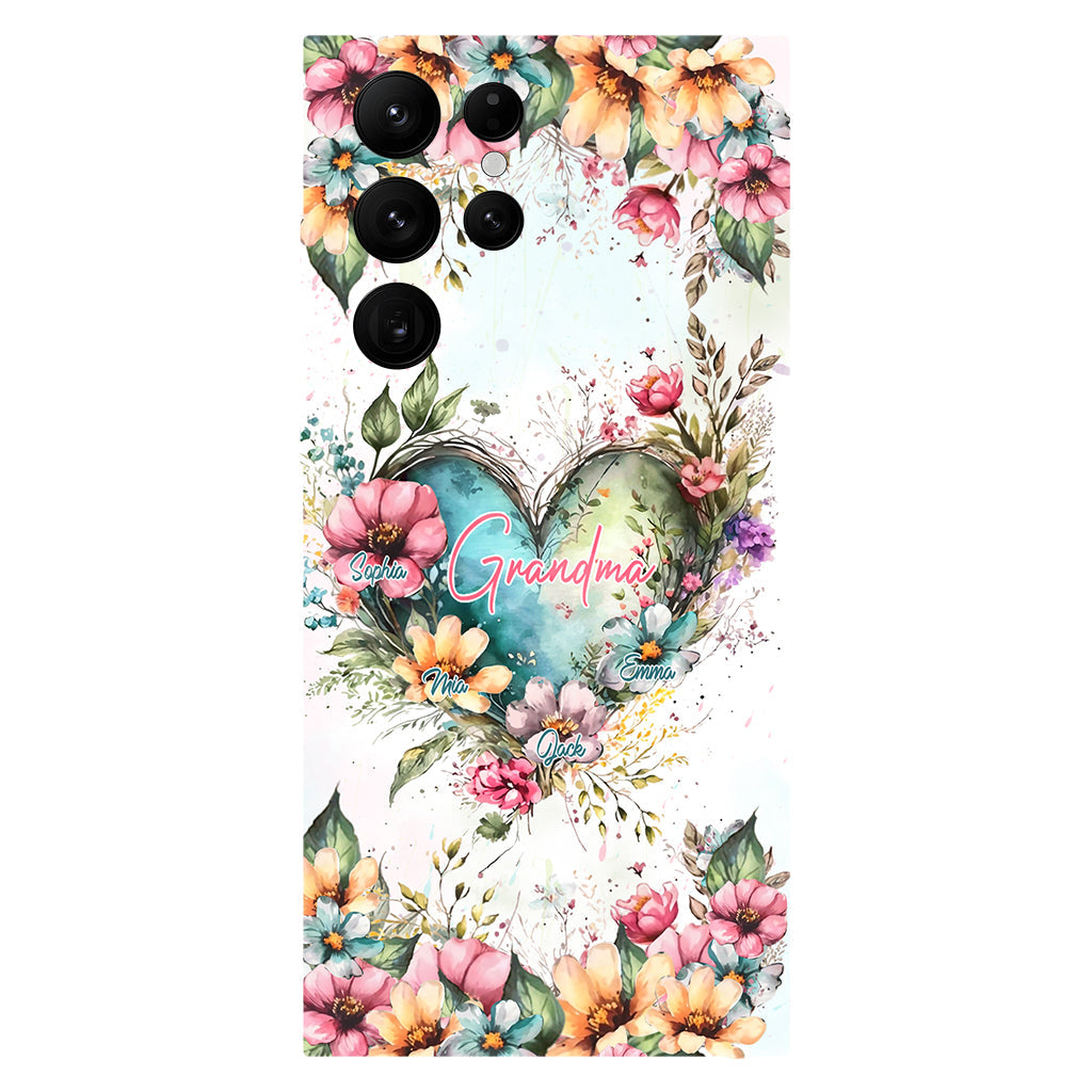 Les fleurs de la maman de grand-mère - Coque de téléphone personnalisée avec impression intégrale « Grand-mère »