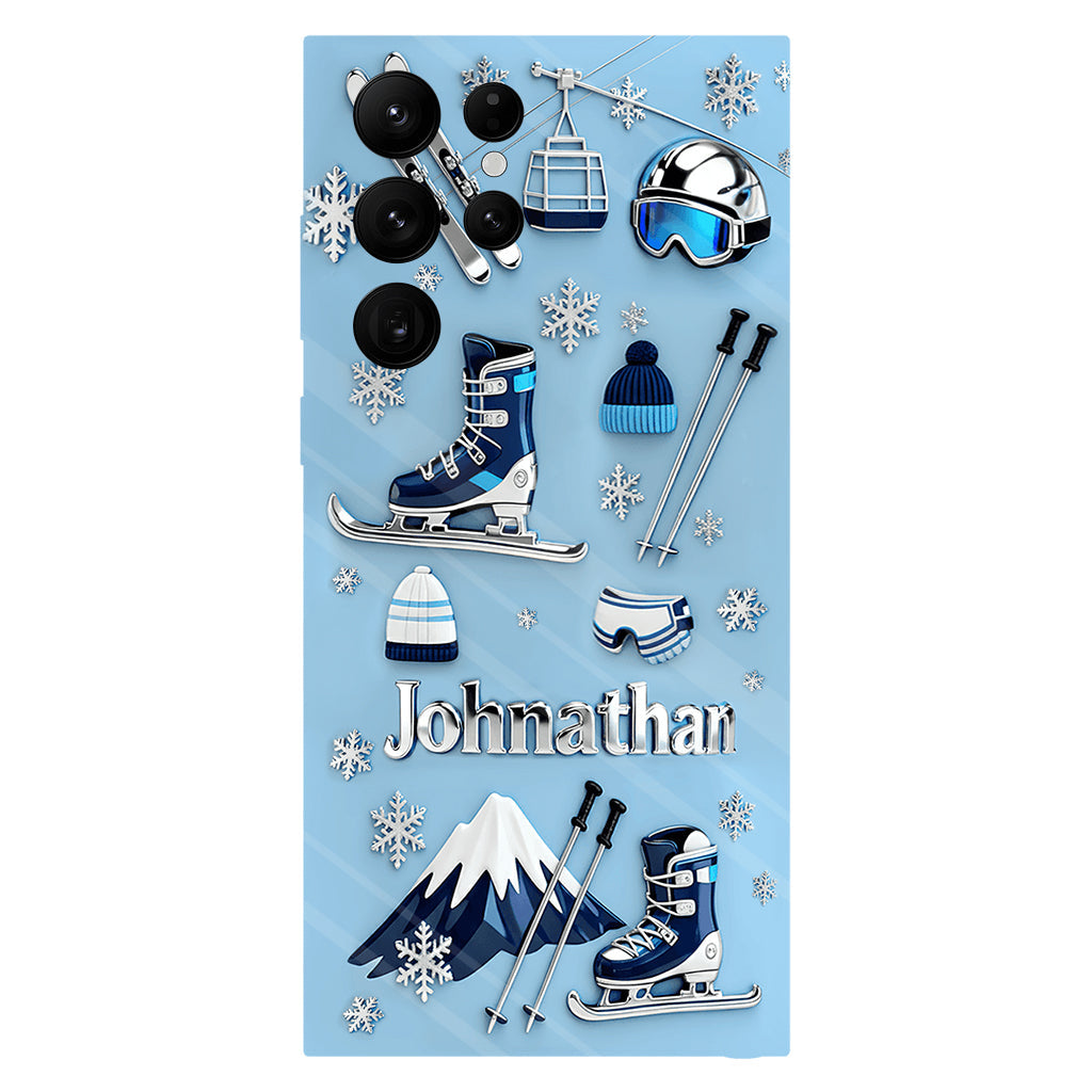 Skiing Makes Me Happy - Personalized Skiing Full Print Phone Case