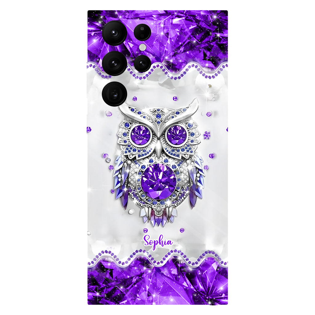 Purple Owl - Personalized Owl Full Print Phone Case