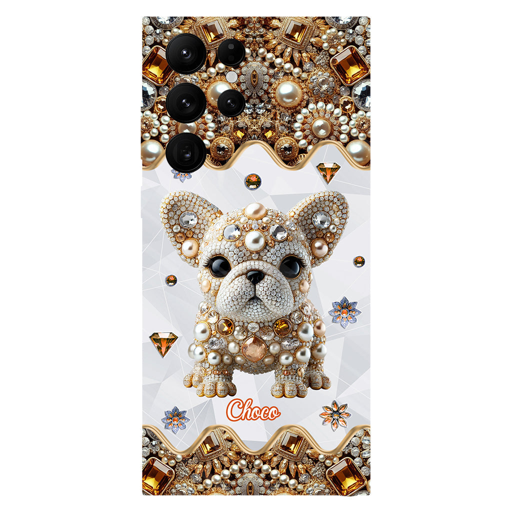 Coque de téléphone personnalisée avec motif intégral de bouledogue français « J’adore »