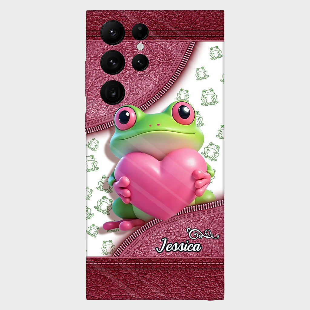 Coque de téléphone personnalisée Love Frog avec motif grenouille