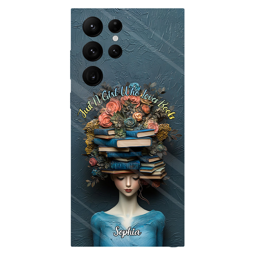 Une fille qui aime les livres - Coque de téléphone personnalisée avec impression intégrale d'un livre