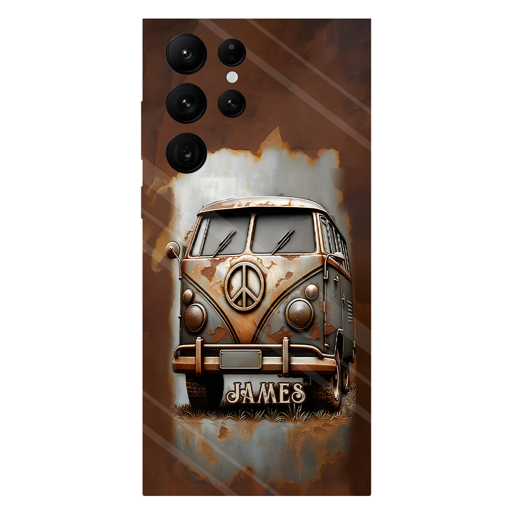 Camper Van Peace Symbol Vintage Soul - Personalized Hippie Full Print Phone Case