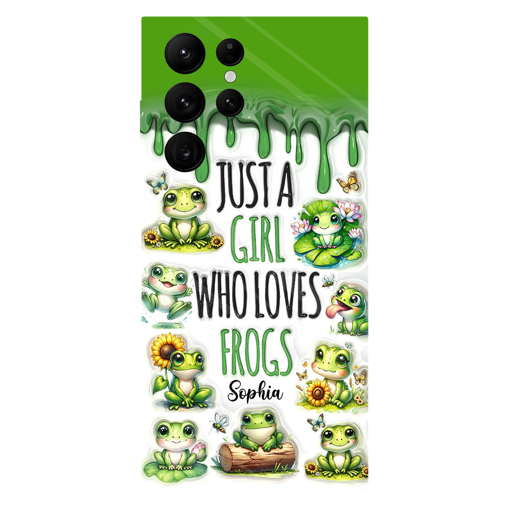 Une fille qui adore les grenouilles - Coque de téléphone personnalisée avec motif grenouille