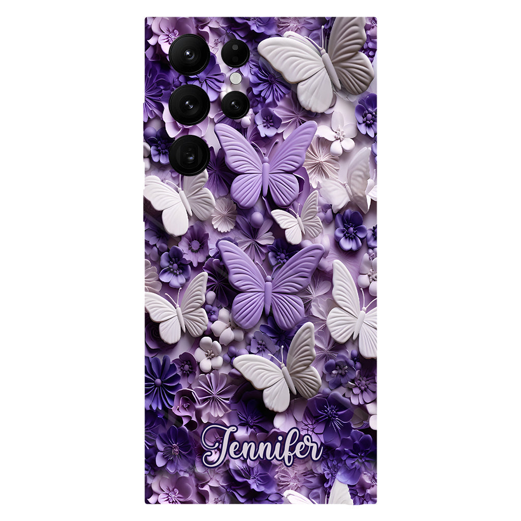 Purple Butterflies - Personalized Butterfly Full Print Phone Case