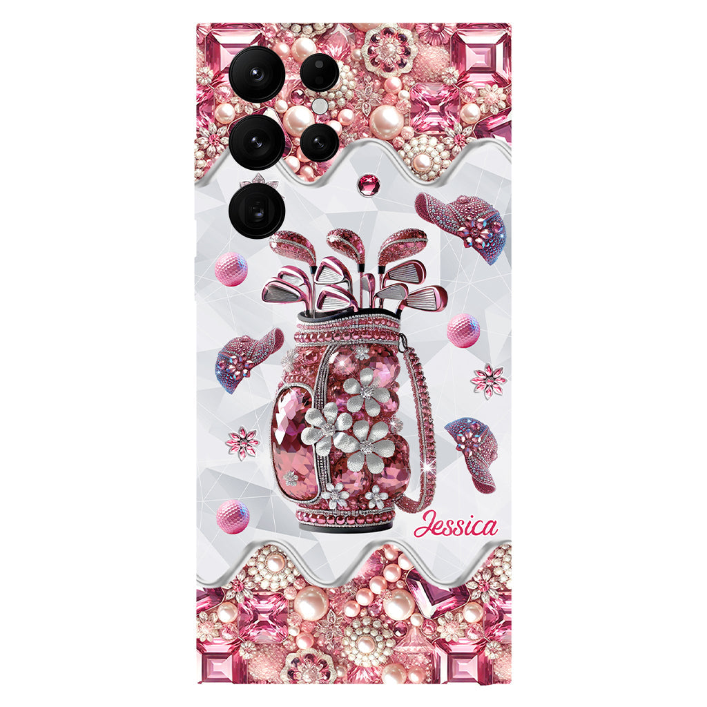 Une fille qui adore le golf - Coque de téléphone personnalisée avec imprimé golf intégral