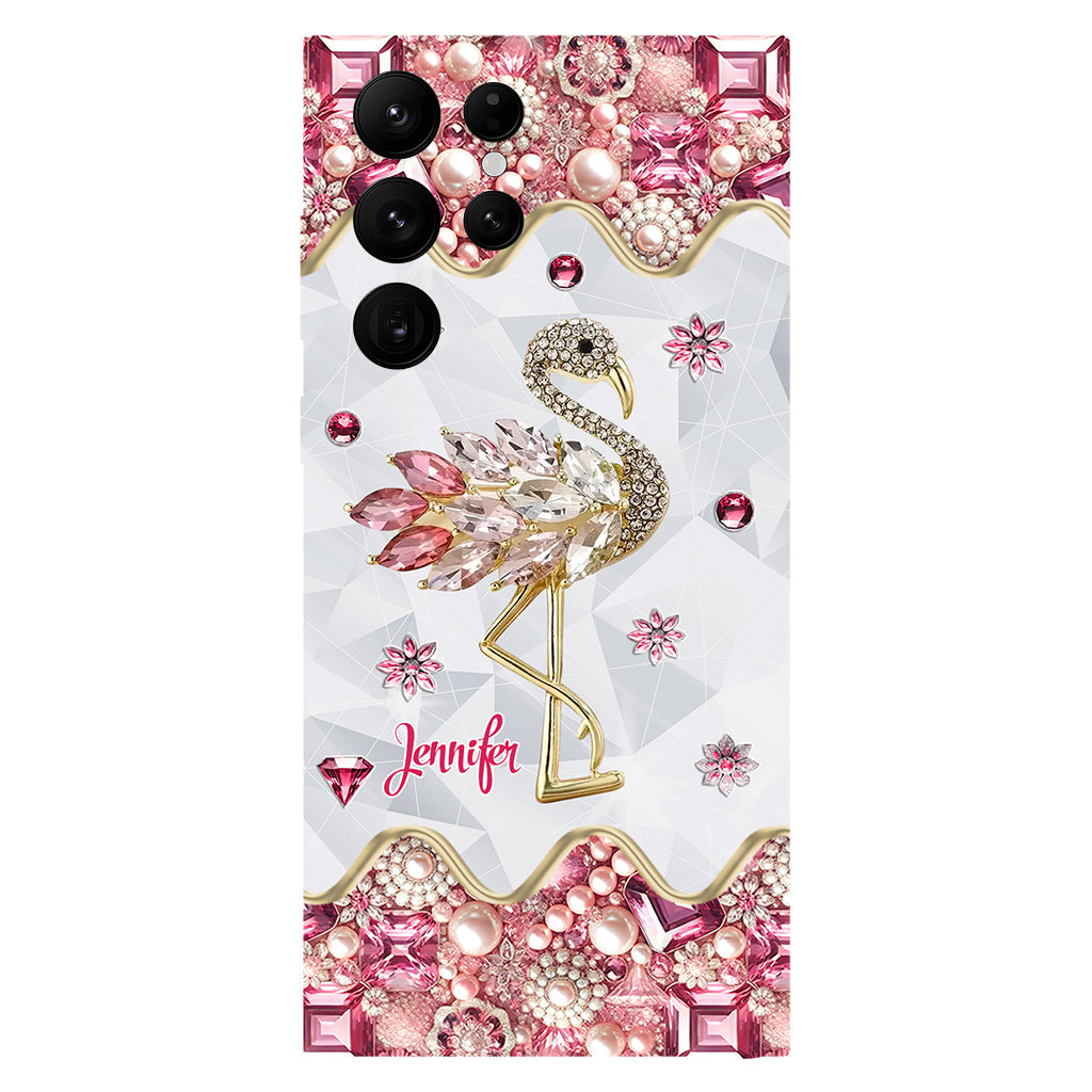 Juste une fille qui aime les flamants roses - Coque de téléphone personnalisée avec impression intégrale de flamants roses