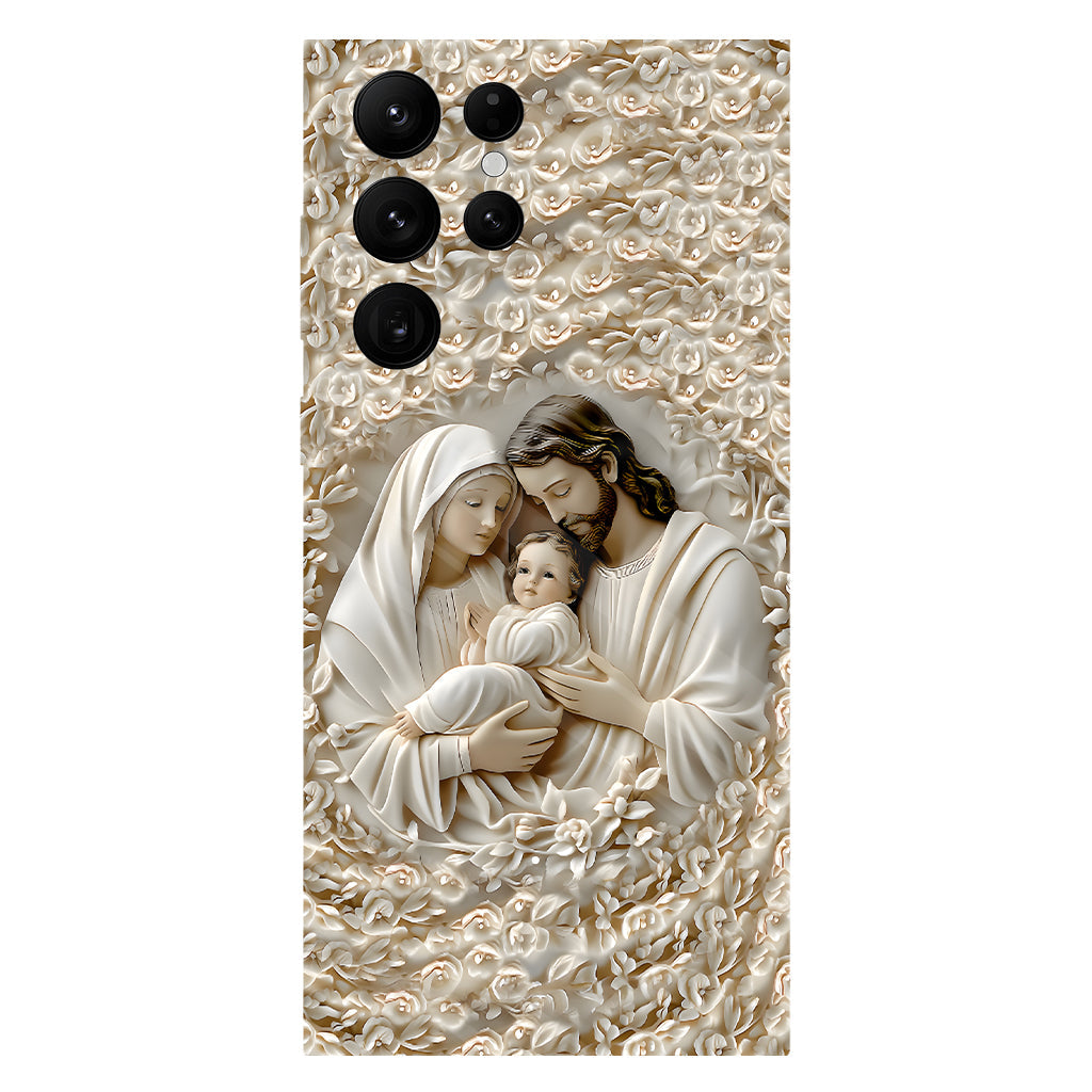 La Sainte Famille - Coque de téléphone personnalisée avec impression chrétienne intégrale
