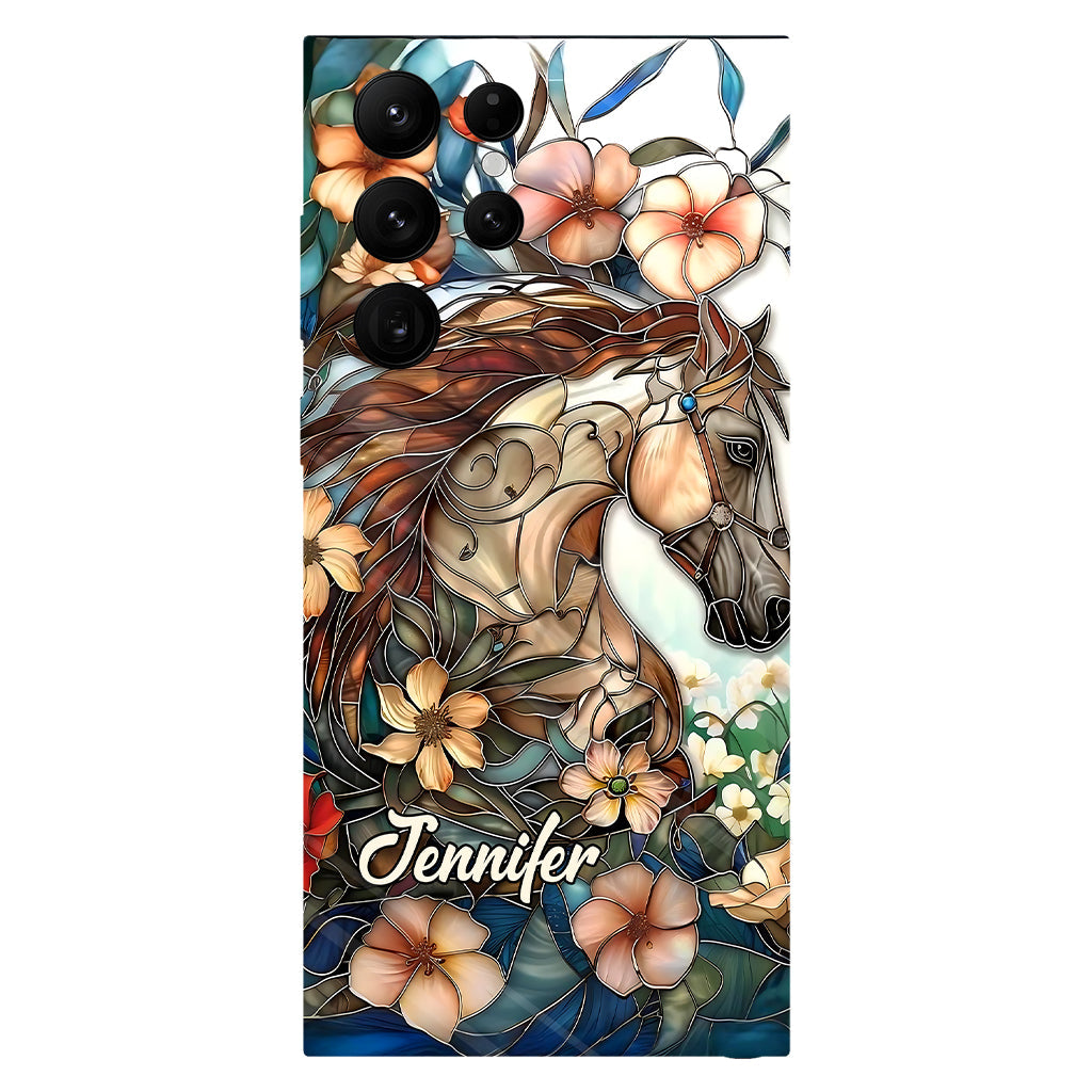 Coque de téléphone personnalisée « Amour des chevaux » avec motif intégral de cheval