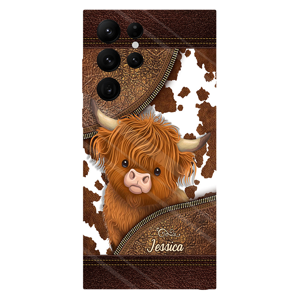 Juste une fille qui aime les vaches des Highlands - Coque de téléphone personnalisée avec impression intégrale