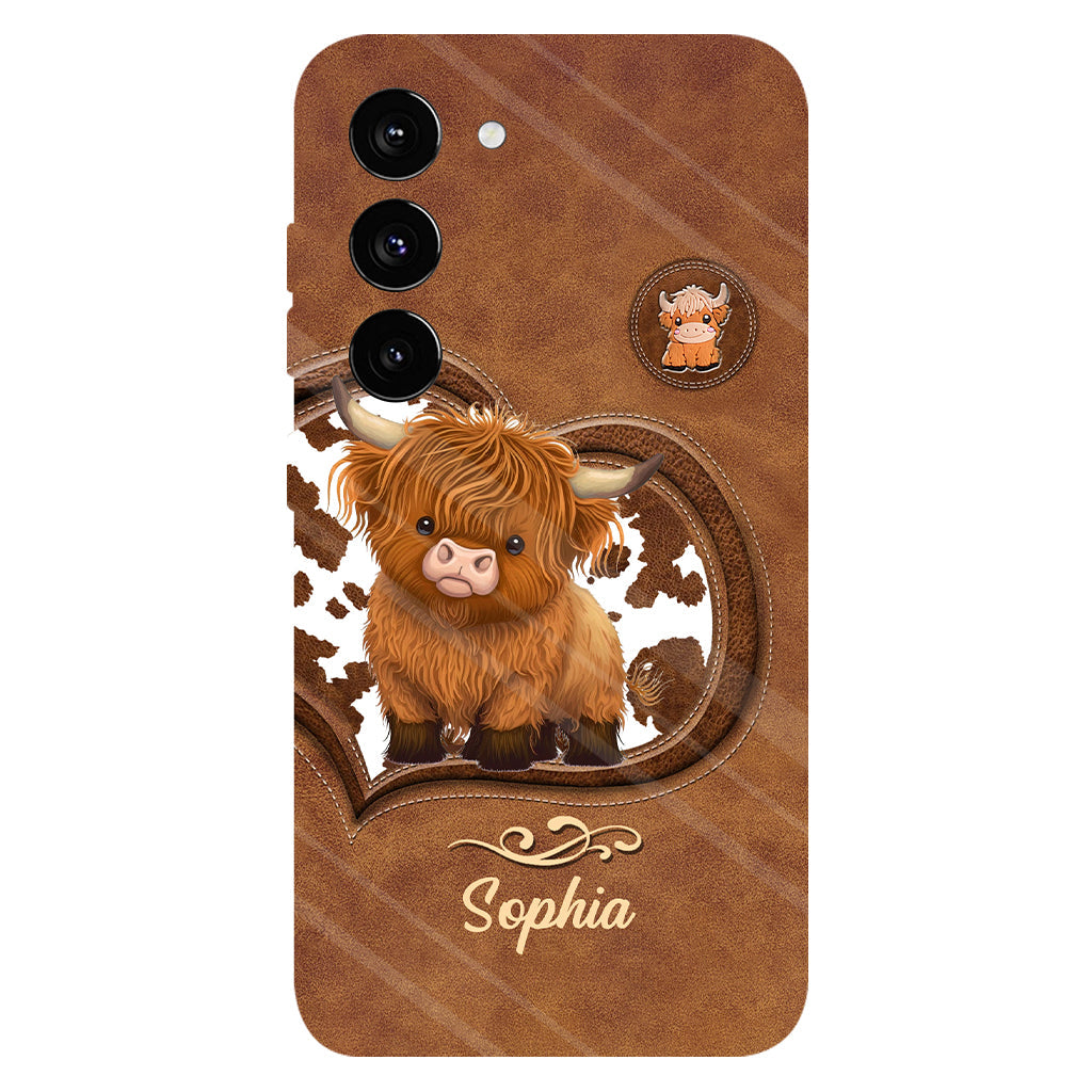 Cute Highland Cow - Personalized Highland Cow Full Print Phone Case