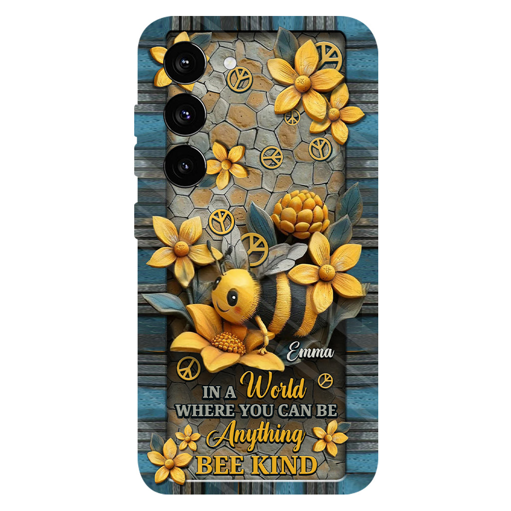 In A World Where You Can Be Anything Be Kind - Personalized Hippie Full Print Phone Case