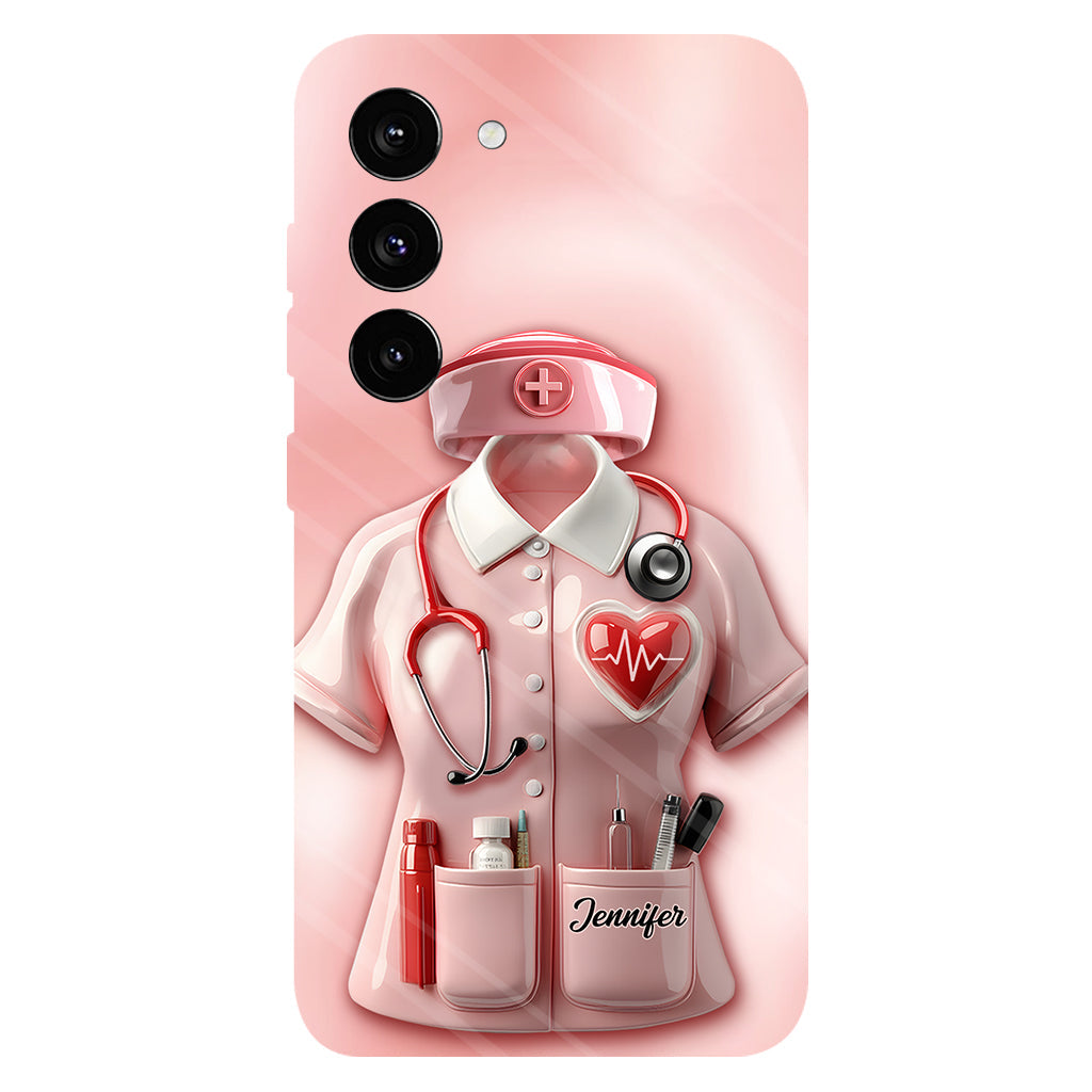 Les infirmières sont au cœur des soins de santé - Coque de téléphone personnalisée avec le texte intégral « Infirmière »