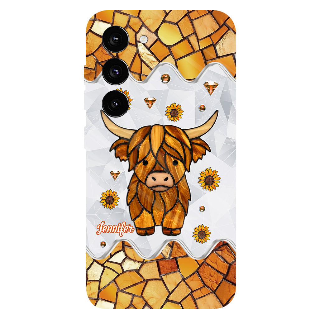 Adorable vache des Highlands - Coque de téléphone personnalisée avec imprimé intégral vache des Highlands