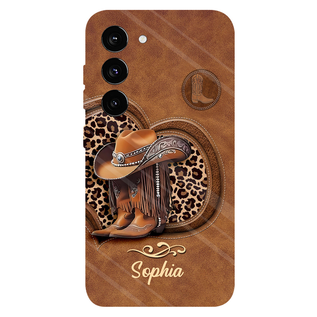 Bottes de cowgirl - Coque de téléphone personnalisée avec motif cowgirl
