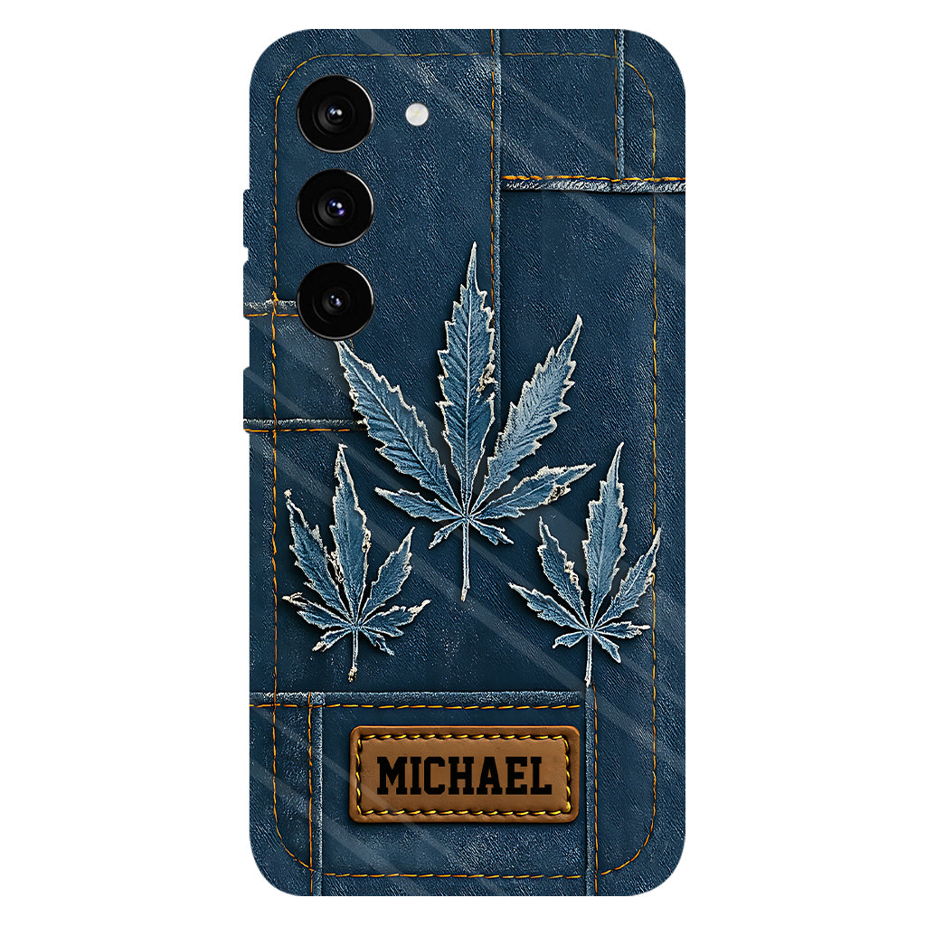 Distressed Denim Marijuanas - Personalized Weed Full Print Phone Case