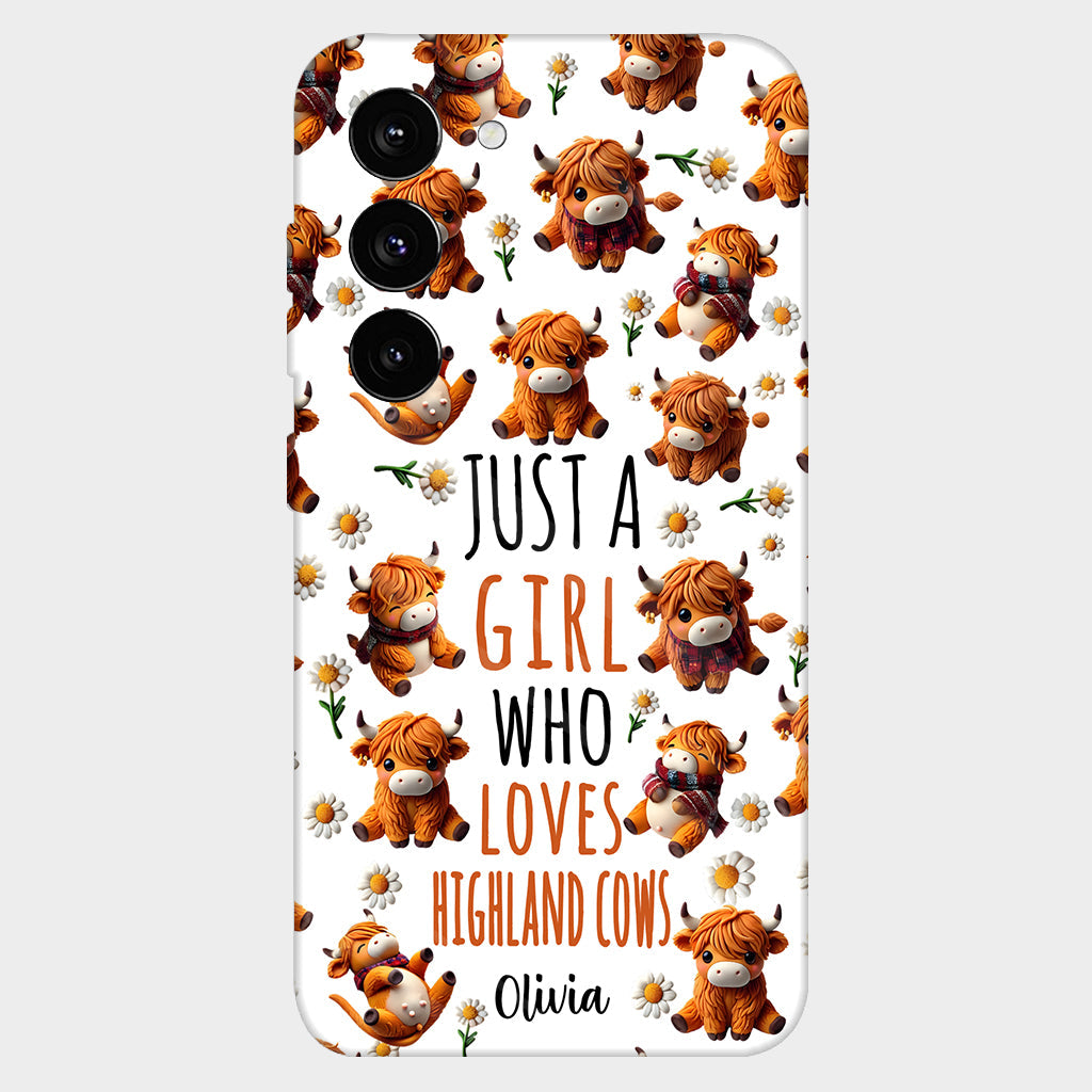 Just A Girl Who Loves Highland Cows - Personalized Highland Cow Full Print Phone Case