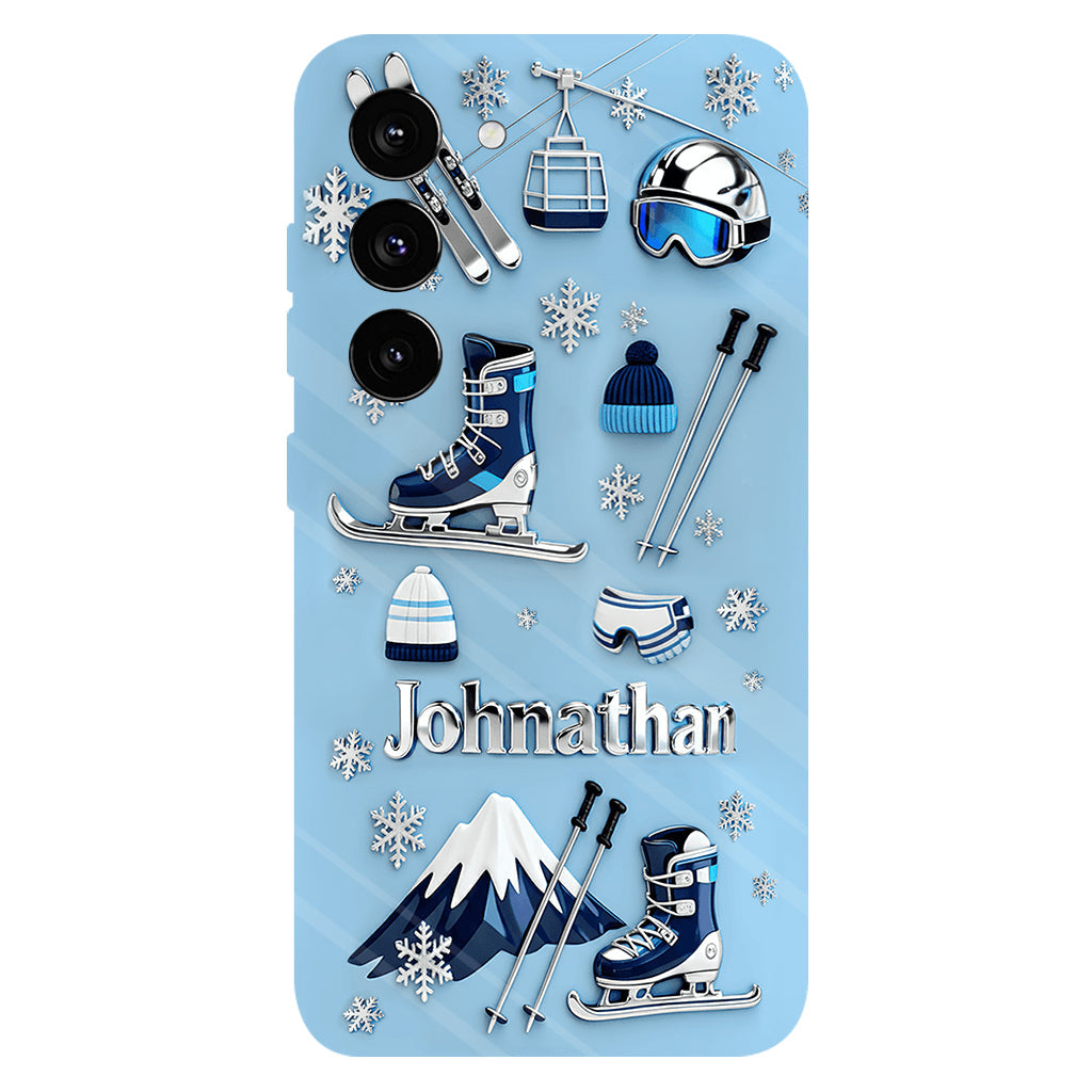 Skiing Makes Me Happy - Personalized Skiing Full Print Phone Case