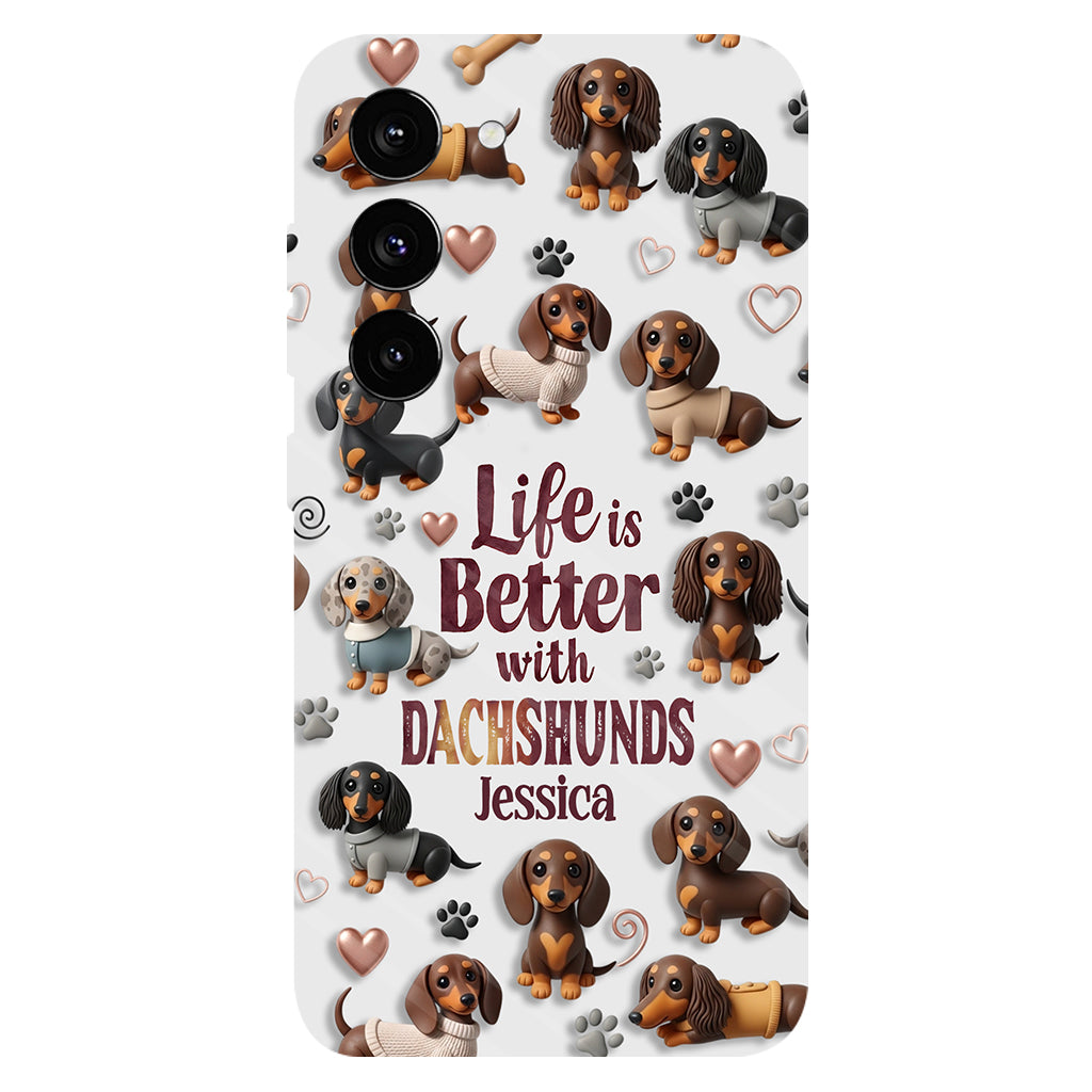 Juste une fille qui aime les chiens - Coque de téléphone personnalisée avec impression intégrale de chien