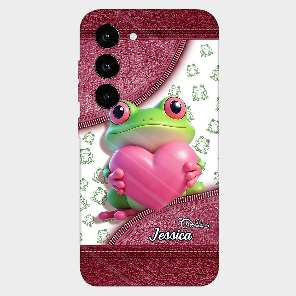 Coque de téléphone personnalisée Love Frog avec motif grenouille