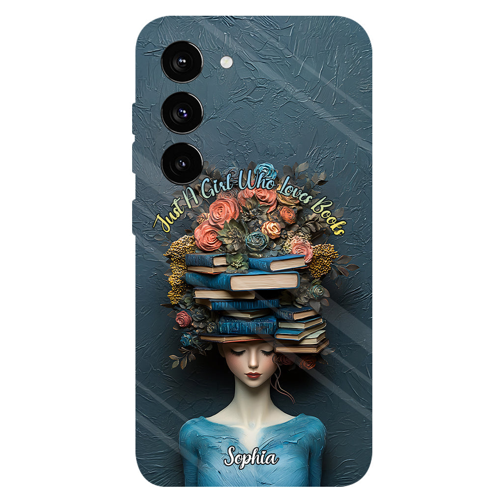 Une fille qui aime les livres - Coque de téléphone personnalisée avec impression intégrale d'un livre