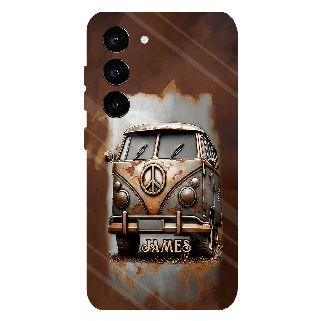 Camper Van Peace Symbol Vintage Soul - Personalized Hippie Full Print Phone Case