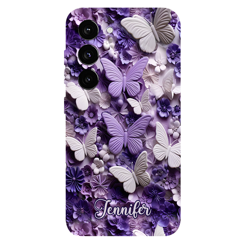 Purple Butterflies - Personalized Butterfly Full Print Phone Case