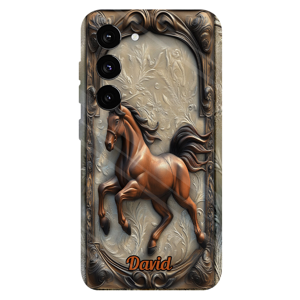 Coque de téléphone personnalisée Love Horse avec motif cheval intégral