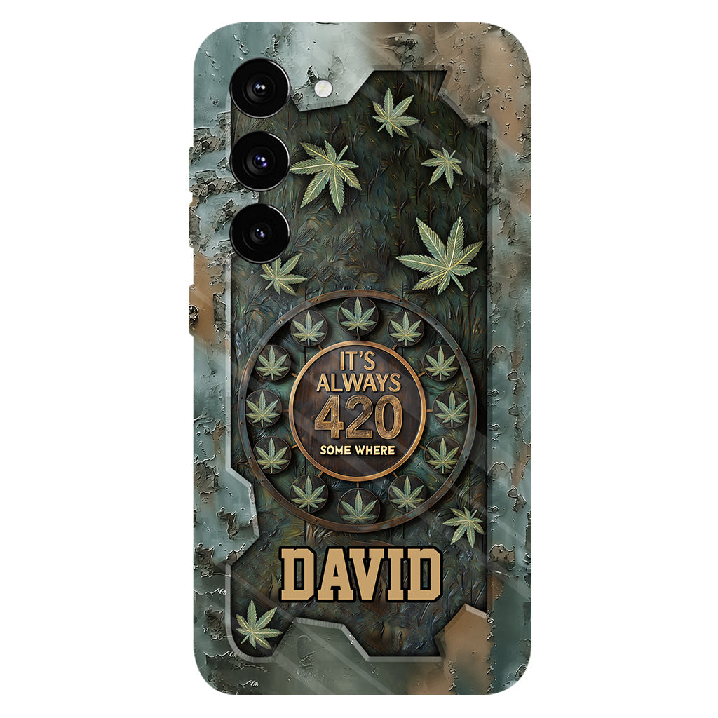 C'est toujours 420 - Coque de téléphone personnalisée avec impression intégrale sur le thème du cannabis