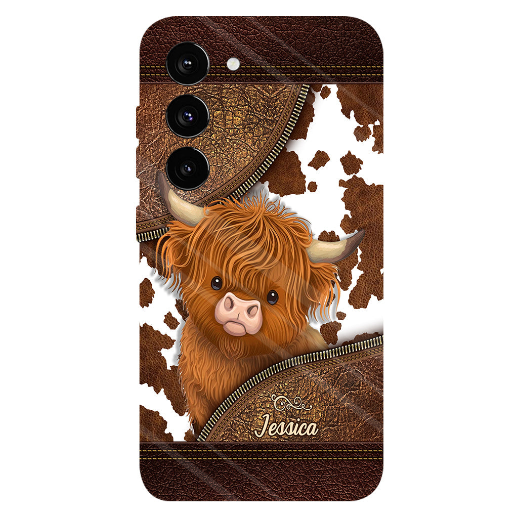 Juste une fille qui aime les vaches des Highlands - Coque de téléphone personnalisée avec impression intégrale