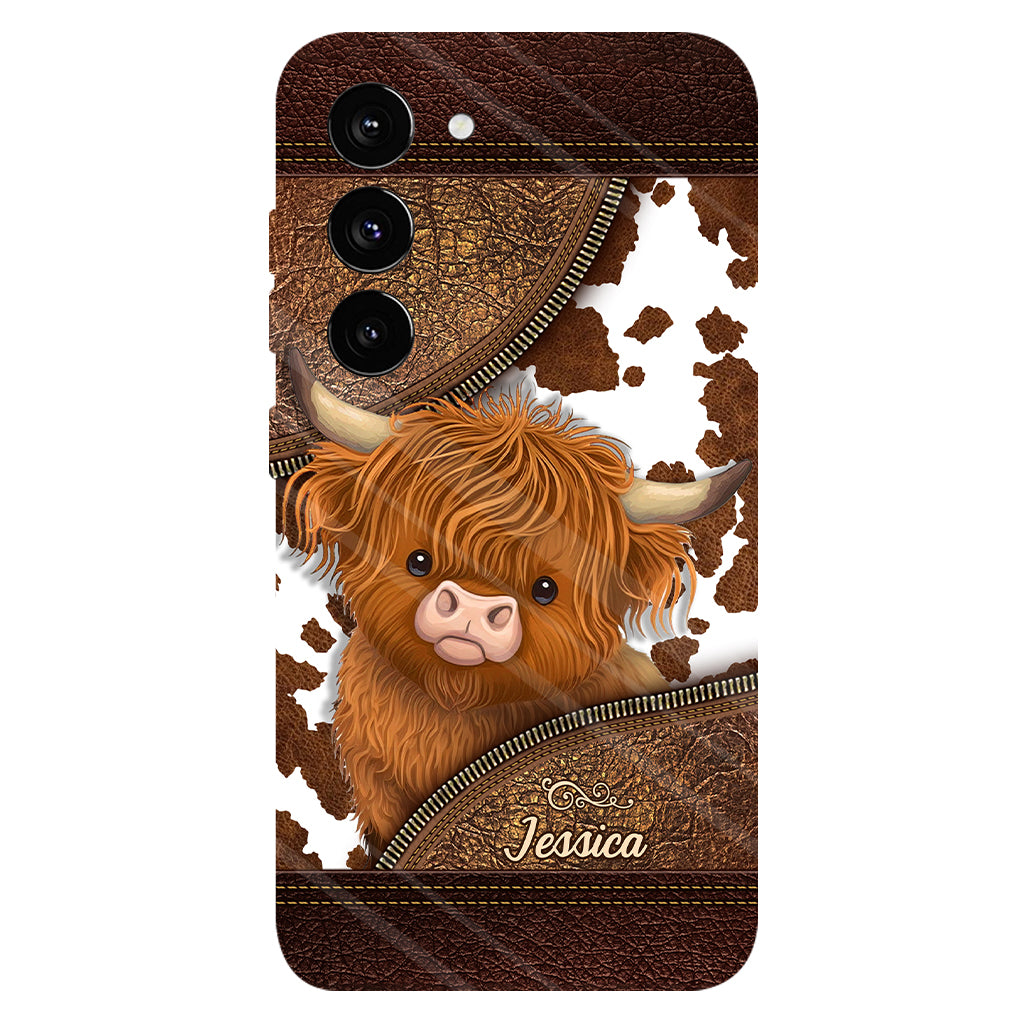 Juste une fille qui aime les vaches des Highlands - Coque de téléphone personnalisée avec impression intégrale