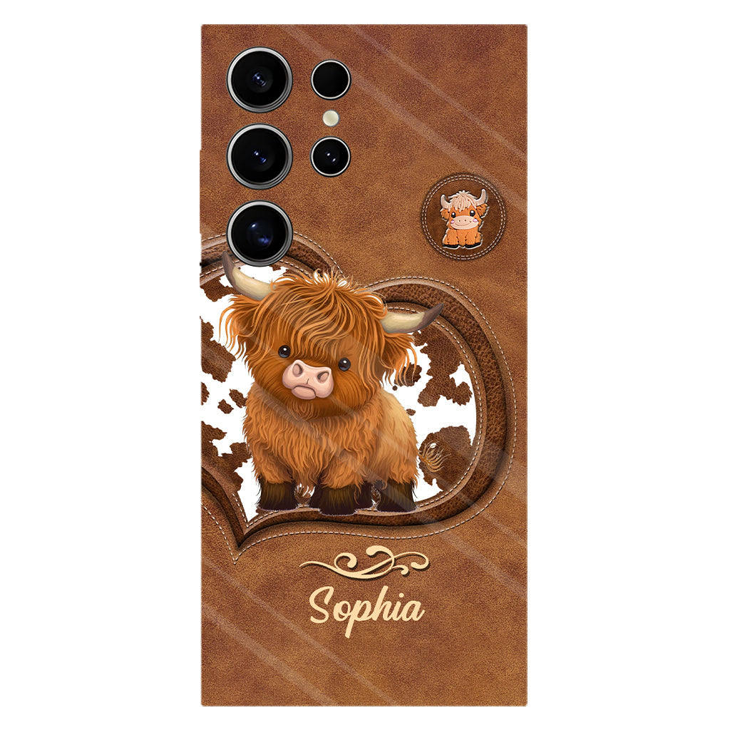 Cute Highland Cow - Personalized Highland Cow Full Print Phone Case