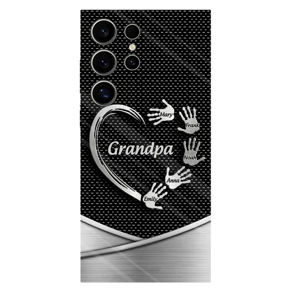 Grandpa Dad Kids Handprints - Personalized Father Full Print Phone Case