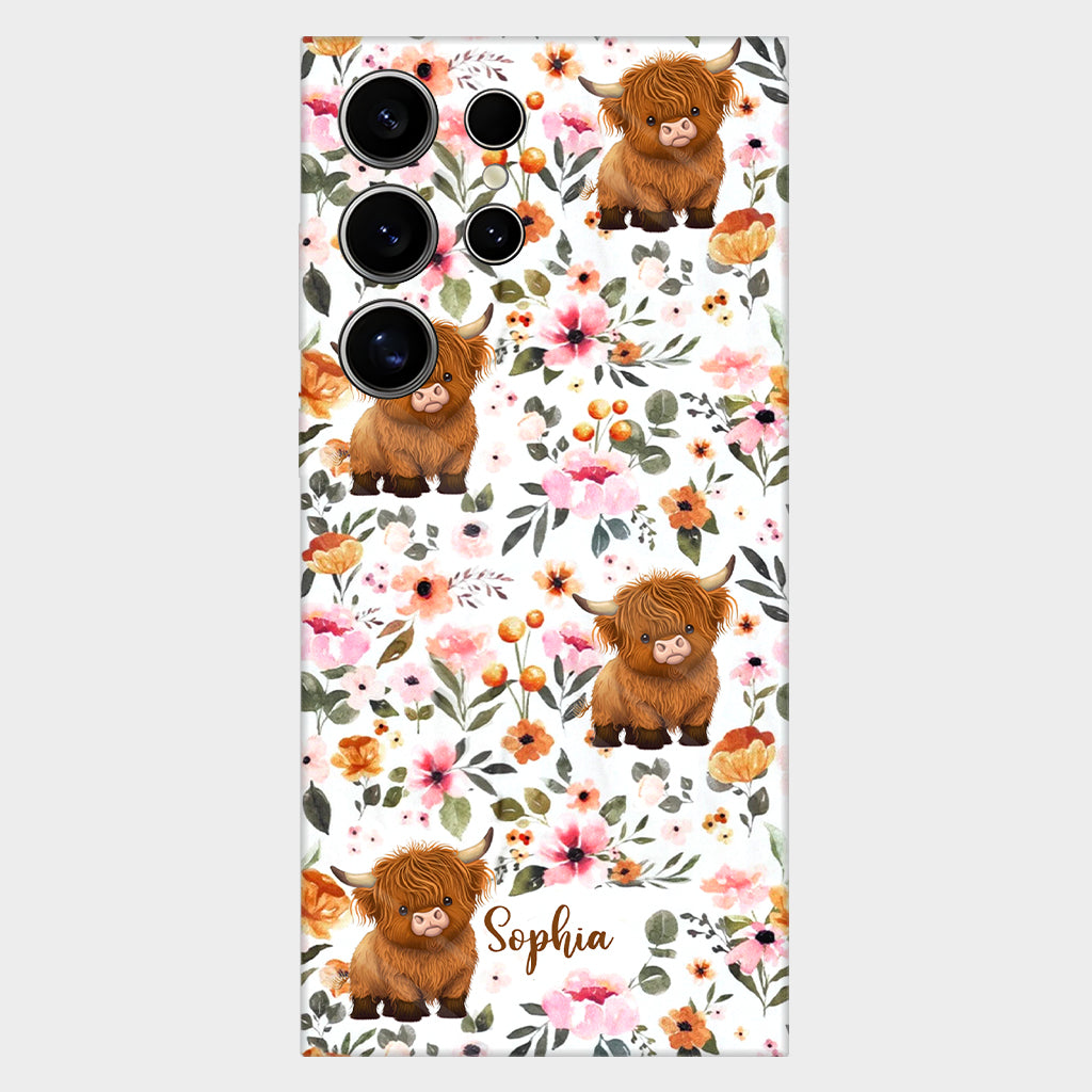 Coque de téléphone personnalisée avec motif vache des Highlands et imprimé intégral