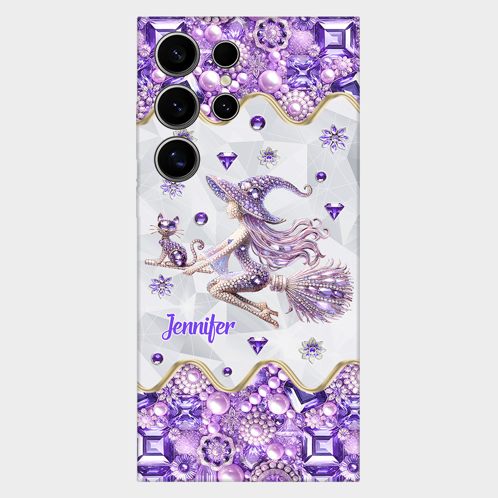 Witch And Broomstick - Personalized Witch Full Print Phone Case