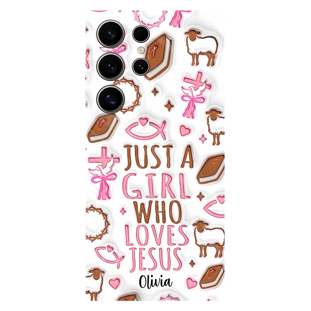 Juste une fille qui aime Jésus - Coque de téléphone personnalisée avec impression chrétienne intégrale