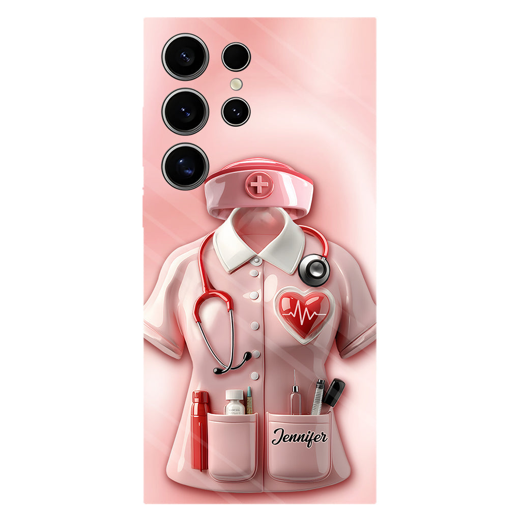 Les infirmières sont au cœur des soins de santé - Coque de téléphone personnalisée avec le texte intégral « Infirmière »
