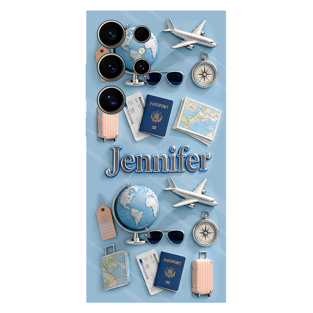 Une fille qui adore voyager - Coque de téléphone personnalisée avec impression intégrale sur le thème du voyage