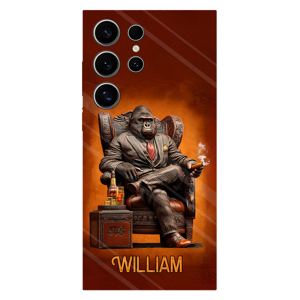 Whiskey & Cigar Gorilla - Personalized Whisky Full Print Phone Case