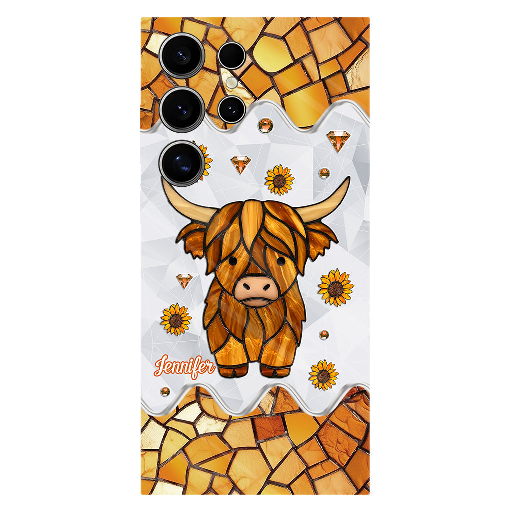 Adorable vache des Highlands - Coque de téléphone personnalisée avec imprimé intégral vache des Highlands