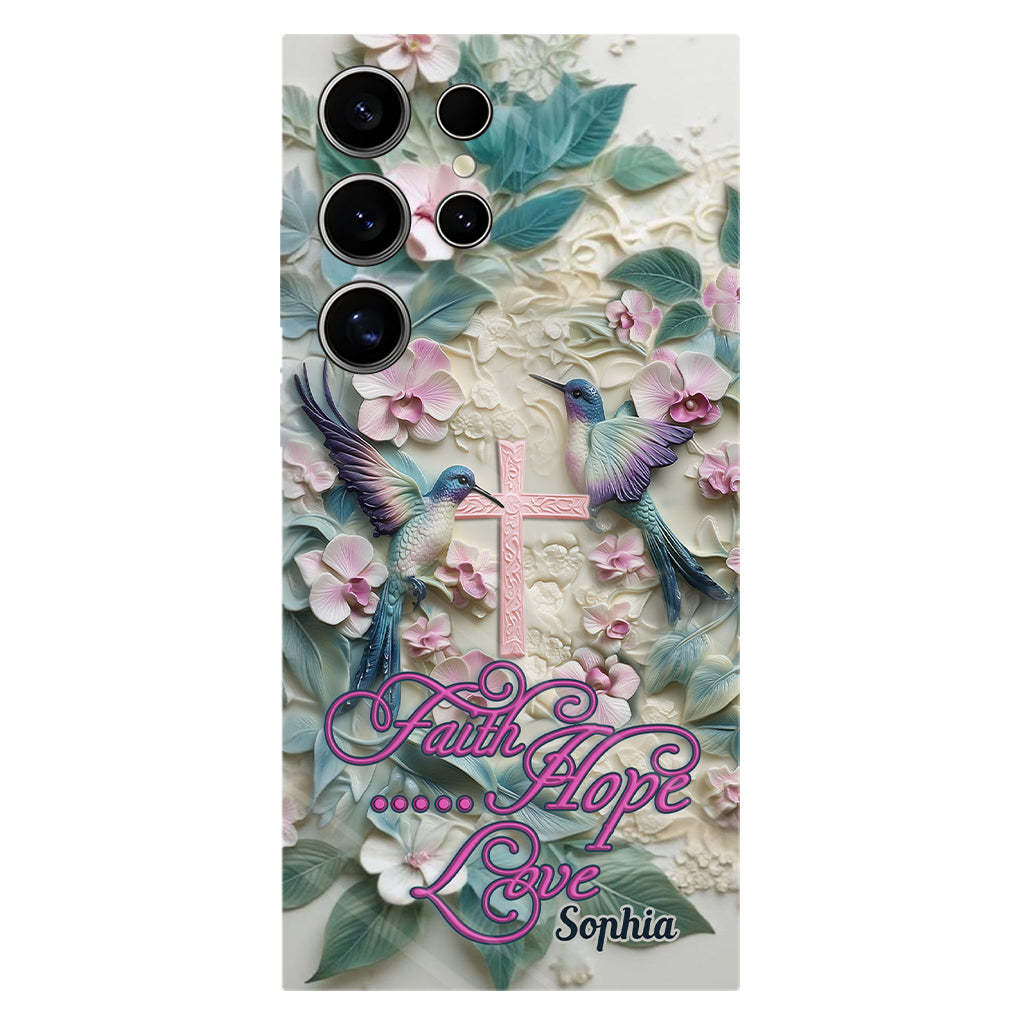Faith Hope Love - Personalized Hummingbird Full Print Phone Case