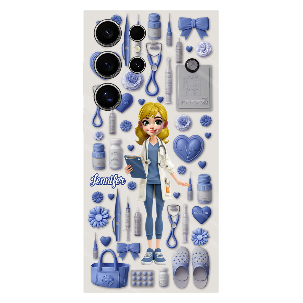 Le métier d'infirmière est un travail de cœur - Coque de téléphone personnalisée avec impression intégrale pour infirmière