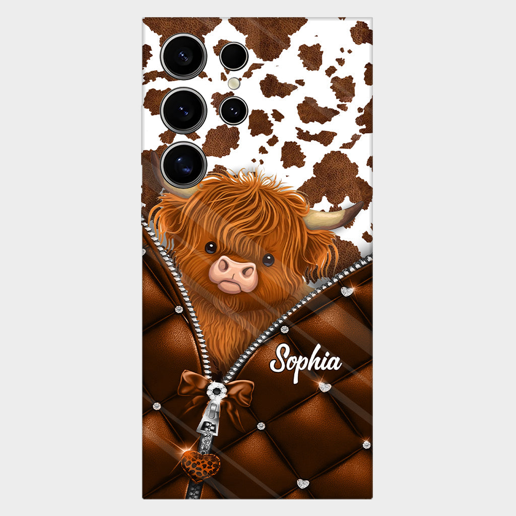 Coque de téléphone personnalisée avec imprimé vache des Highlands - Mignonne vache des Highlands