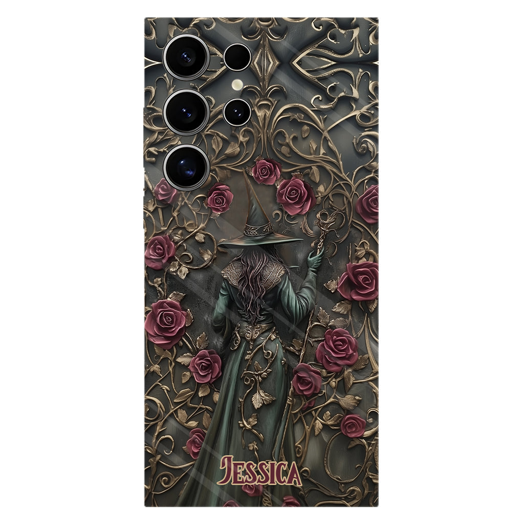 Beautiful Witch And Roses - Personalized Witch Full Print Phone Case
