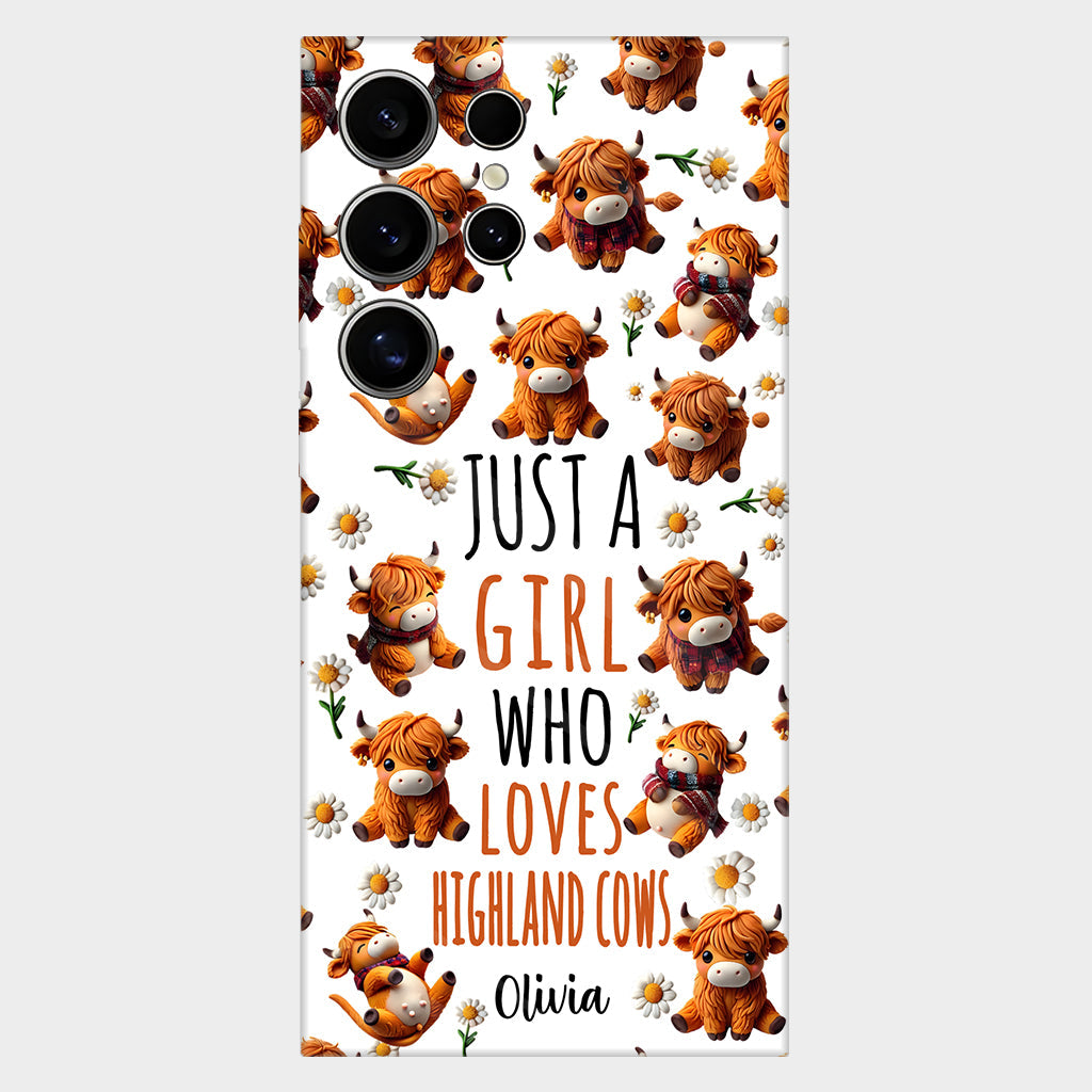 Just A Girl Who Loves Highland Cows - Personalized Highland Cow Full Print Phone Case