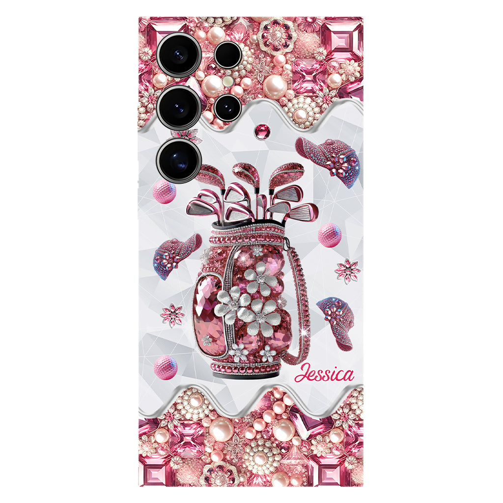Une fille qui adore le golf - Coque de téléphone personnalisée avec imprimé golf intégral