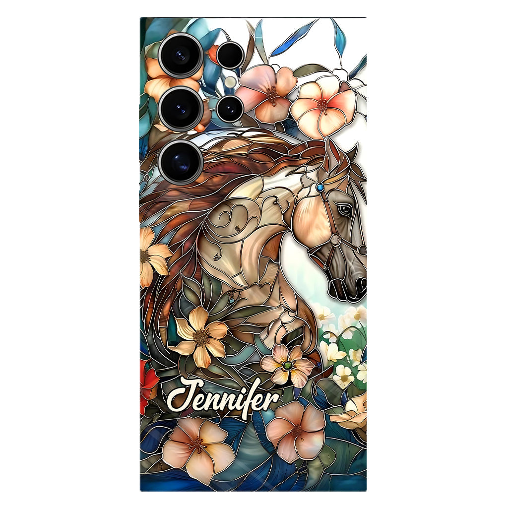 Coque de téléphone personnalisée « Amour des chevaux » avec motif intégral de cheval