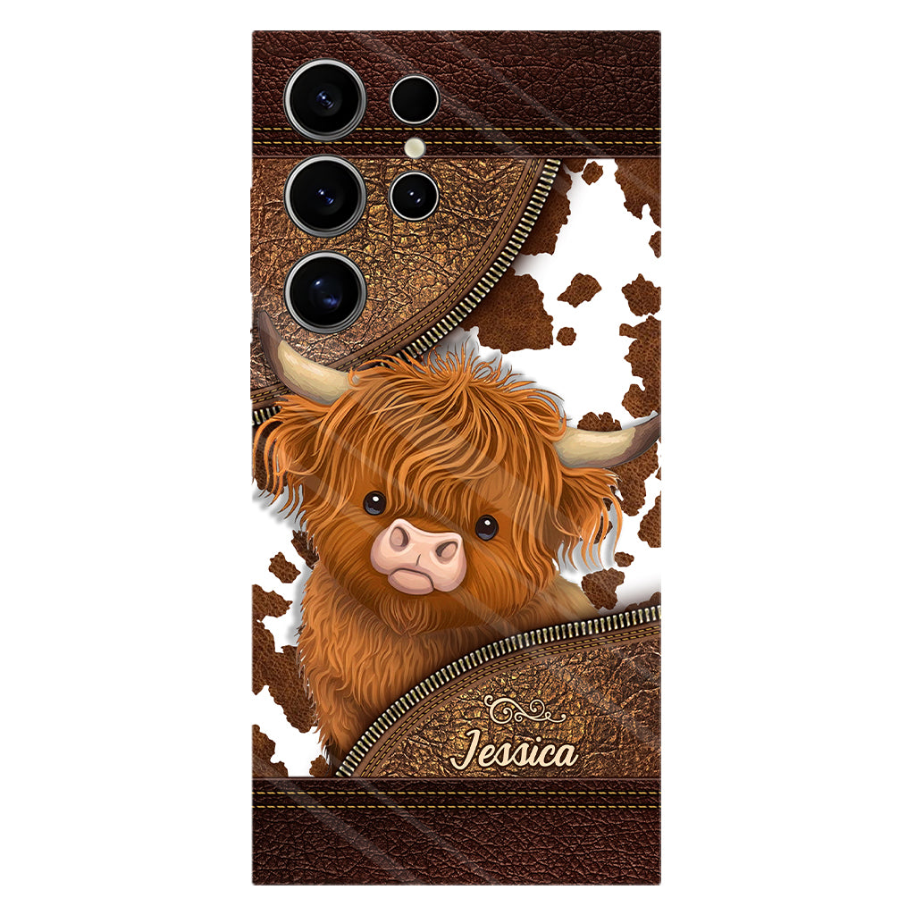 Juste une fille qui aime les vaches des Highlands - Coque de téléphone personnalisée avec impression intégrale