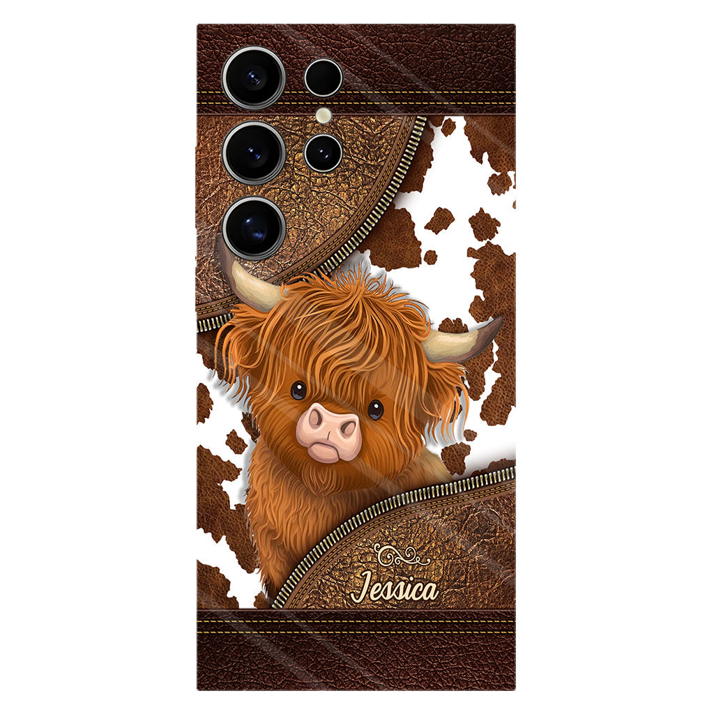 Juste une fille qui aime les vaches des Highlands - Coque de téléphone personnalisée avec impression intégrale