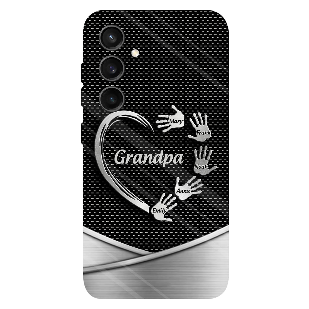 Grandpa Dad Kids Handprints - Personalized Father Full Print Phone Case